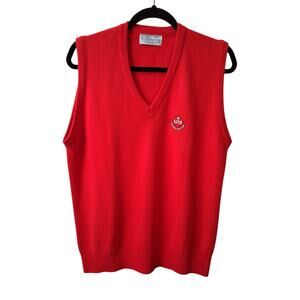 Pickering Sweater Vest Vintage Red V-Neck Sleeveless PGA National Golf Club-L